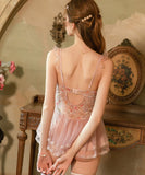 ルームウェア ランジェリー セクシー セット メッシュ スイート系 フリルスリーブ 刺繍入り 誘惑 レース JC8-GR6634