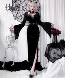 【2点セット】 セクシー コスプレ ハロウィン レトロ ゴシック ベルベット シスター ハーネス アンダーグラウンド パンク スリット JC2-XJJ235