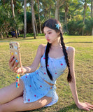 【3点セット】水着 ビキニ スカート付き かわいい フェミニン フラワー柄 小胸さん 温泉 リゾート ビーチ JC7-DP-A22963