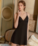 ルームウェア ランジェリー セクシー Vネック クロスデザイン バックオープン サテン 刺繍 レース JC8-GR-R6371