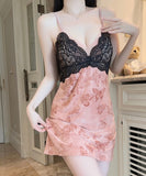 【2色】 ランジェリー セクシー  ベビードール レース スリップドレス バックレス ナイトウェア 大人可愛い系 LW8-GR5802