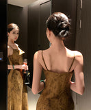 ロングドレス キャバドレス セクシー 上品 サテン バイアスカット ゴールド パーティー JC2-AQR3266