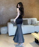 Lady's coco ロングドレス キャバドレス セクシー バックレス キャミワンピ きれいめ タイト プリーツ パーティー 二次会 JC2-XHY917009