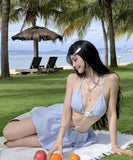 【2色】【3点セット】水着 ビキニ セクシー ガーリー バックオープン ビーチ 温泉 リゾート JC7-DP-A23026