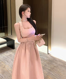 【3色】Lady's coco ロングドレス キャバドレス セクシー フレンチ ワイドストラップ エレガント タイト 上品 ウエストマーク Aライン リボンデザイン JC2-CD7-337-31130860