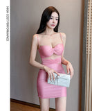 ミニドレス キャバドレス セクシー カットアウト キャミワンピ 細見え バックオープン ギャル タイト クラブ JC2-YM8896