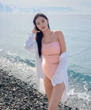 【3色】水着 韓国風 セクシー ギャル系 ドローストリング カットアウト ボディフィット 細見え 温泉 スパ リゾート ビーチ JC7-YQ-HHB6X65ZJLL