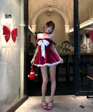 【3点セット】クリスマス 大人可愛い セクシー ビッグリボン チューブトップ レッド キラキラ ボリューム クリスマスパーティー JC2-DML73