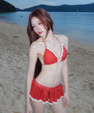 水着 ビキニ セクシー ドット柄 ガーリー スカート付きビキニ 小胸さん向け 温泉 リゾート JC7-DP-A23002