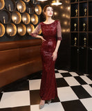 【5色】ロングドレス キラキラ セクシー エレガント 気質 演奏会 宴会 YH2-YEY18177#