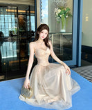 ロングドレス キャバドレス セクシー上下2点セット コルセット風 チュール ギャザー 二次会 ナイトクラブ パーティードレス KS2-DD5270