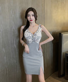 【2色】ミニドレス キャバドレス 新作 セクシー レース YT2-YM8749