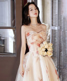 ロングドレス パーティードレス  高品質 花柄 高見え YT2-YWL727