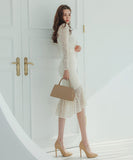 膝丈ドレス キャバドレス 気質 セクシー 着瘦せ レース YT2-ZED886702BH506