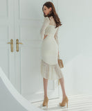 膝丈ドレス キャバドレス 気質 セクシー 着瘦せ レース YT2-ZED886702BH506