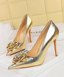 【10cm/7cmヒール】ハイヒール パンプス キラキラ 花 立体感 高見え パーティー 3色 MY5-DS-3391-AH56