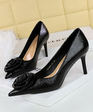 【10cm/7cmヒール】ハイヒール パンプス キラキラ 花 立体感 高見え パーティー 3色 MY5-DS-3391-AH56