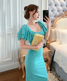 【2色】ドレス ひざ丈ドレス 新作 かわいい パーティー 宴会 MY2-JY20427