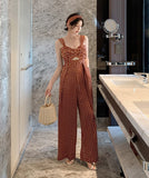 ワイドパンツ オールインワン 新作 かわいい 韓国ファッション 高品質 手作り MY2-JY1885