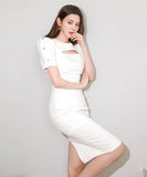 ミニドレス キャバドレス ひざ丈ドレス 新作 谷間魅せ MY2-ZED889647BH538