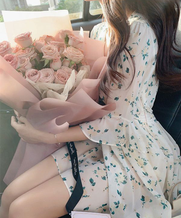 サマードレス ロングドレス 花柄 かわいい 涼しい 通気性抜群 MY2-XSD-833WP