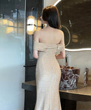 ロングドレス キラキラ かわいい 新作 パーティー 宴会 MY2-YM9147