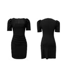 【ブラック＆ホワイト】ミニドレス キャバドレス かわいい 新作 脚長効果 MY2-JY20083