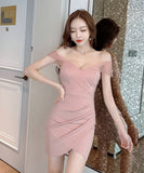 ミニドレス キャバドレス かわいい セクシー 谷間魅せ 新作 MY2-LQE229