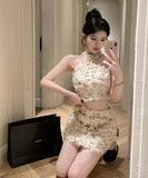 【上下セット】新作 ミニドレス かわいい キラキラ 今年限定 MY2-LE-W1931