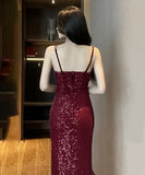 【ブラック・レッド】新作 ロングドレス パーティードレス キラキラ 結婚式 忘年会 MY2-YM9140