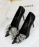 【4色】ハイヒール パンプス パーティー 宴会 リボン ピカピカ かわいい MY5-3391-H9