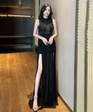 ロングドレス 新作 セクシー パーティードレス 透け感 セクシー MY2-YM9141