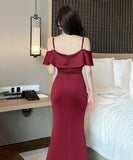 ロングドレス パーティードレス フリル ゴージャス 高見 MY2-YM9144