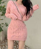 【上下セット】ニット 新作 かわいい ゴージャス 高見え 4色 秋冬 MY2-QT-QL6876