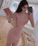 ミニドレス ニット 新作 かわいい 激得 3色 キャバドレス MY2-MLS4647