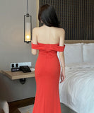 ロングドレス パーティー ドレス 新作 3色 オフショルダー セクシー MY2-YM9142