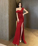 ロングドレス パーティードレス 新作 フリル ワンショルダー MY2-YM9152