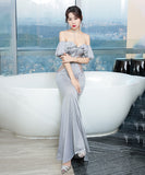 ロングドレス セクシー 着瘦せ 透け感 新作 フリル 脚長効果 MY2-XYD-2318