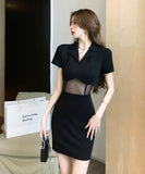 ミニドレス キャバドレス 新作 肌見せ 着痩せ 脚長効果 MY2-LQE-9508H350