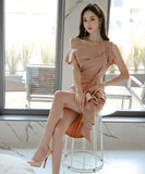 ひざ丈ドレス ドレス 新作 2色 ゴージャス 同伴 二次会宴会 MY2-ZED888010BH506