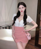 【4色】ミニドレス キャバドレス 谷間魅せ 新作 指名 MY2-XFS-7331