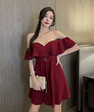 【4色】新作 ミニドレス Aライン かわいい フリル 着瘦せMY2-YM8747