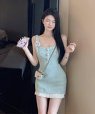 ミニドレス ドレス かわいい 高見え 脚長効果 高品質 工場直販 MY2-LE-r271