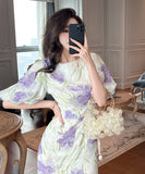 【手作り】ロングドレス かわいい 花柄 新作 ゴージャス 高見え MY2-JY30110