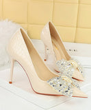 【4色】ハイヒール パンプス パーティー 宴会 リボン ピカピカ かわいい MY5-3391-H9