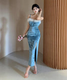 4色 ロングドレス かわいい 新作 セクシー パーティー ドレス MY2-LQE7721