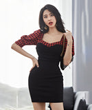 ミニドレス キャバドレス 新作 かわいい チェック柄 激得 MY2-MLS4619A