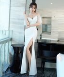 【ブラック＆ホワイト】ロングドレス ミニドレス 新作 ゴージャス 肌見せ セクシー MY2-XYD2319