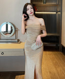 ロングドレス キラキラ かわいい 新作 パーティー 宴会 MY2-YM9147