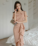 ひざ丈ドレス ドレス 新作 2色 ゴージャス 同伴 二次会宴会 MY2-ZED888010BH506